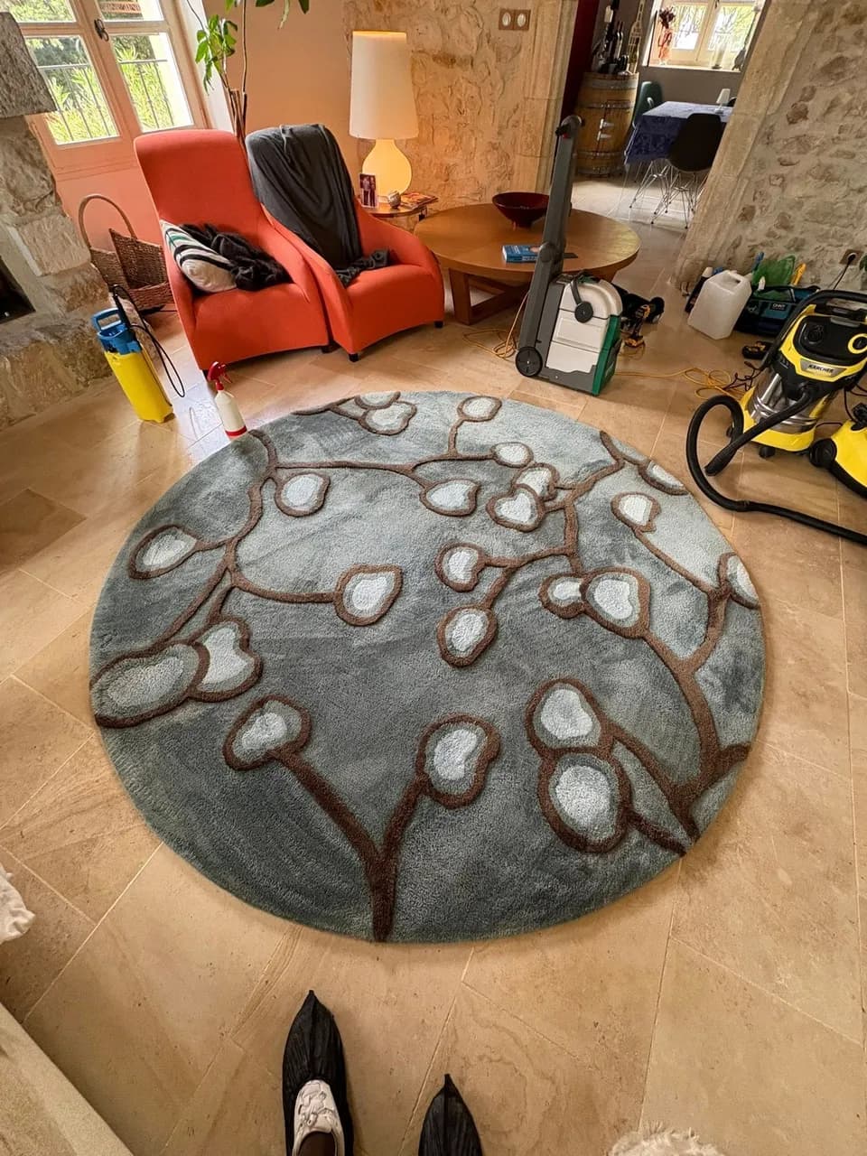 Après nettoyage et désinfection professionnelle de ce tapis à Aniane - Eco Clean Up 34