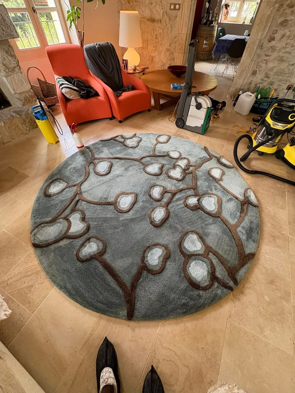 Après nettoyage et désinfection professionnelle de ce tapis à Aniane - Eco Clean Up 34